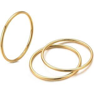 Women Stacking Stackable Thumb Pinky Band Non Tarnish 1mm 14K Gold Filled Rings